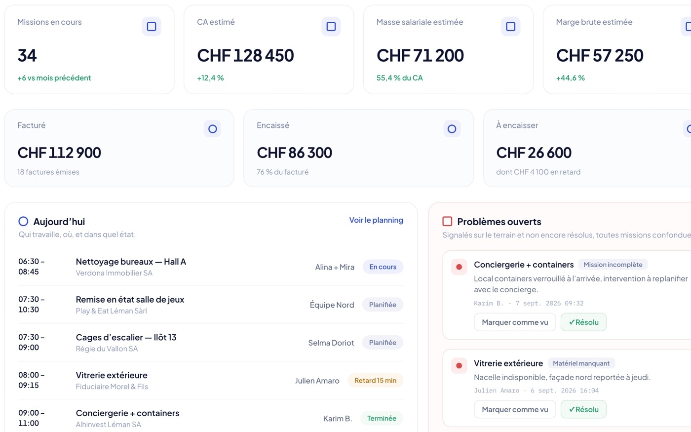 La plateforme de gestion d'exploitation développée pour 1pecc — Cockpit