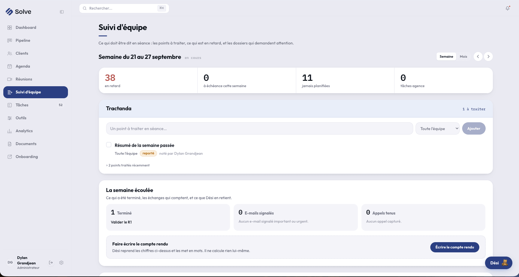 L'app de gestion d'agence développée pour Solve — Suivi d'équipe